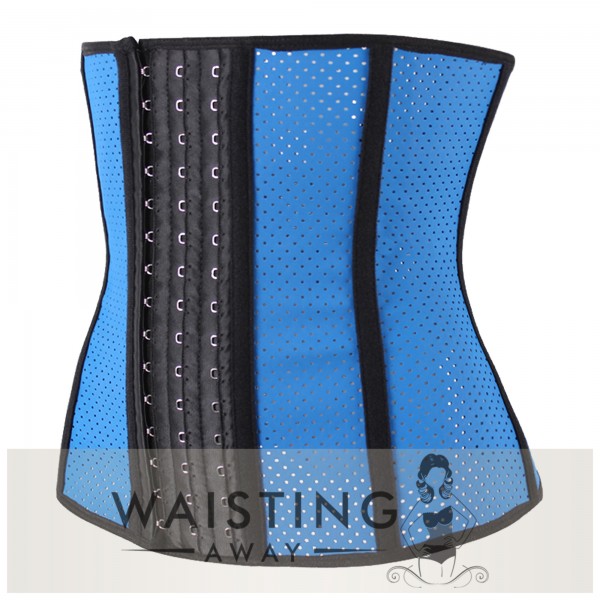 Blue 9 Steel Bone Breathable Gym Latex Waist Trainer Corset Corset